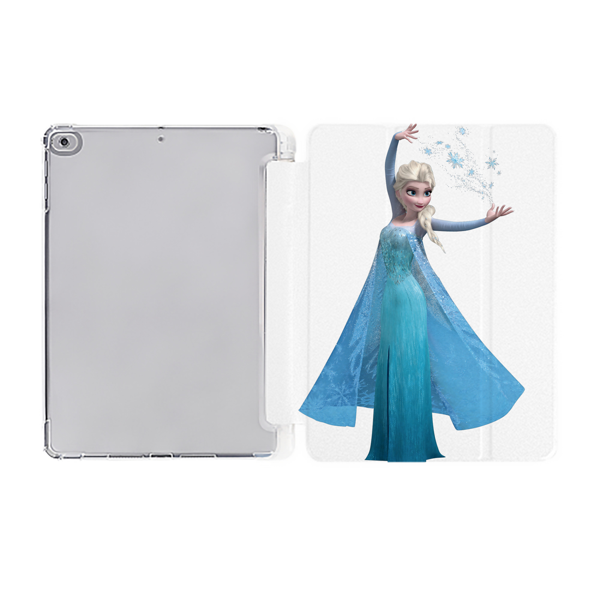 （画像用） アナと雪の女王 アンナ エルサ Frozen Anna Elsa IPad ケース ペン収納付き 三つ折りスタンド PUレザー×シリコン 対応機種9.5/10.5/10.9インチ